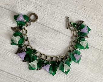 Springtime vintage style charm bracelet