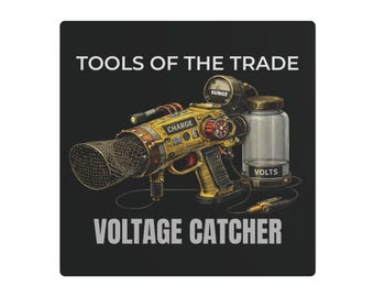 Tools of the Trade Metal Sign | Voltage Catcher | Funny Electrician Sign | Blue Collar Shop Wall Decor