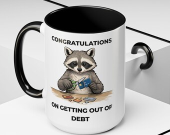 Congratulations on Getting Out of Debt Mug, Debt Payoff Gift, Financial Milestone Coffee Mug, Quiet Win Celebration