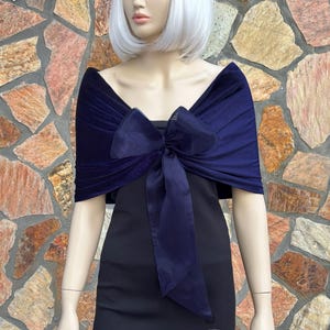 Evening Prom Wedding Occassion Cape Shawl Wrap Bolero With Bowl Tie, Double Sided Velvet Bolero Cape, Warm For Winter, Purple