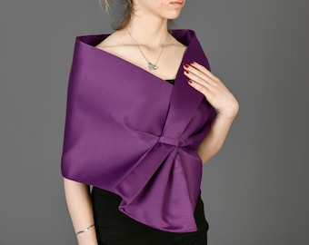strapless open back dress Purple Tehra Traditional Jamawar Handwoven Silk Wool Unisex Dress Shaw