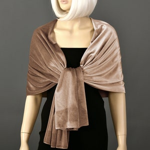 Double Sided Velvet Shawl Wrap, Bridesmaid Shawl Wrap, Wedding Shawl, Warm Winter Shawl Wrap, Mocha,Pale Brown, Taupe, Tan