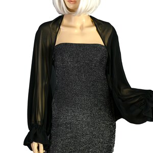 Black chiffon shrugs for dresses 2025