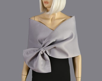 Coprispalle da donna, stola avvolgente, scialle bolero da sposa, coprispalle con scialle in stola, viola, scialle da damigella d'onore, grigio argento