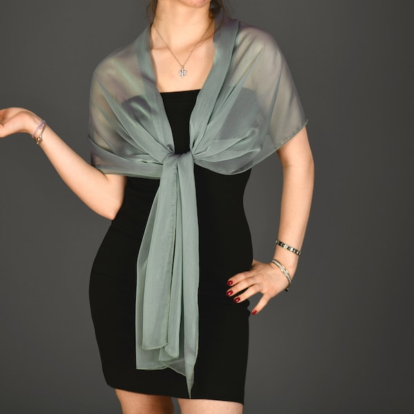 Sage Green Shawl Wrap Bolero Summer Spring Winter Wedding, Extra Long Option Available