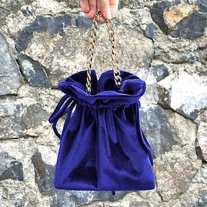 Sac à main bleu royal avec noeud, sac à main de danse et de bal de promo, pochette de soirée, occasion spéciale, sac simple et élégant, robe de soirée, bleu saphir, bleu royal