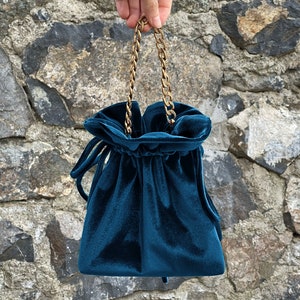 Prussian Blue Knot Bag Purse, Dance & Prom purse, Evening Pouch, Simple Elegant Bag, Evening Dress, Prussian Blue, Teal Blue