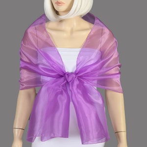 Orchid Violet, Organza Shawl Wrap Bolero Summer Spring Wedding, Color Option Available