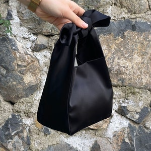 Satin Purse Bag Clutch, Evening Clutch Bag Purse Bag, Wedding Purse Bag, Japanese Knot Bag, Furoshiki Bag, Asparagus Green, Sage Green, image 7