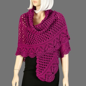 Deep Fuchsia Wedding Shawl Wrap, Wedding Crochet Shawl, Wrap Shawl Bolero,