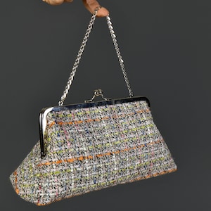 Classic Plaid Kiss-Lock Frame Clutch – Vintage Evening & Shoulder Bag