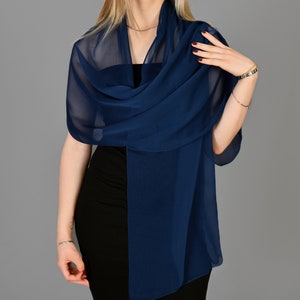 Navy Blue Lightweight Summer Shawl Wrap, Bridesmaid Shawl Wrap