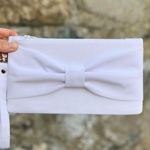 White Wedding Clutch Bag, White Bridal Clutch, Wedding purse