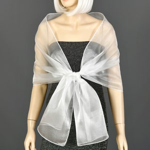 Off-White Organza Shawl Wrap Bolero Summer Spring Wedding &Evening, Color Option Available