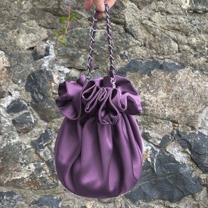 Evening Prom Purse bag,Knot Bag Purse Satin Wedding,Simple Elegant Bag, Evening Dress, Mauve, Old Lavender, Purple-Color option