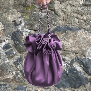 Evening Prom Purse bag,Knot Bag Purse Satin Wedding,Simple Elegant Bag, Evening Dress, Mauve, Old Lavender, Purple-Color option