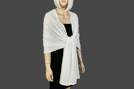 Stola In Misto Lana Made In Italy - Sciarpa Coprispalle 200x70 Cm - Foto 10