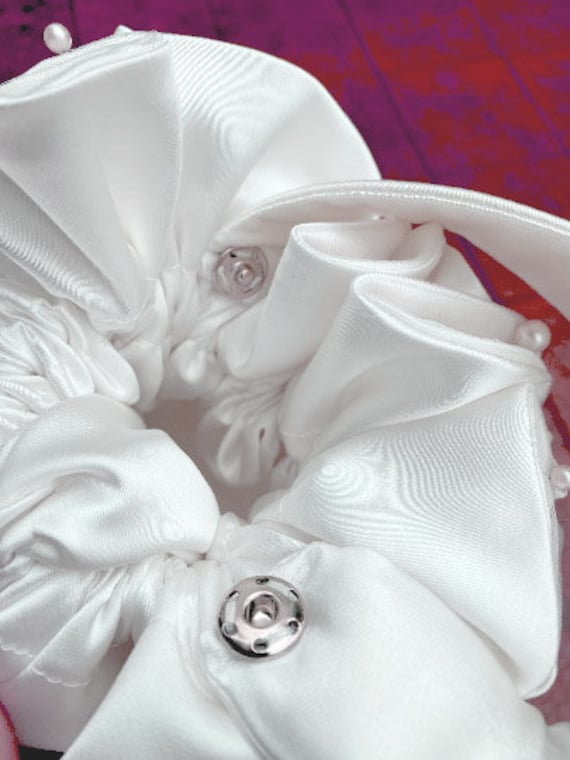 Sposa Pochette Raso Bianco Borsa Da Sposa Con Perline Avorio E