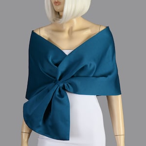 Bridesmaid Wedding Shawl Wrap, Wrap Stole, Wedding Shawl, Teal Blue