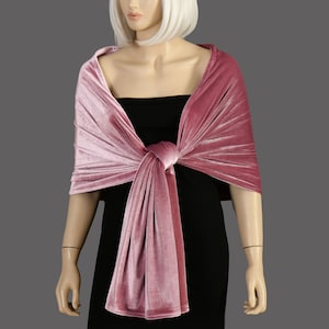 Velvet Shawl Wrap, Bridesmaid Shawl Wrap, Wedding Shawl, Warm Winter Shawl Wrap, Rose Pink