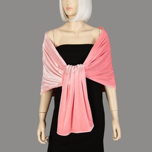 Coral Velvet Shawl Wrap, Bridesmaid Shawl Wrap, Wedding Shawl, Warm Winter Shawl Wrap