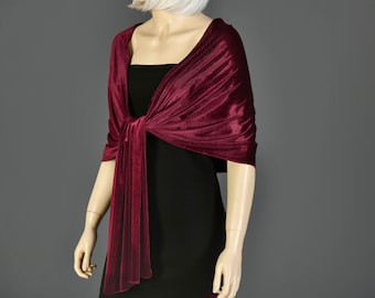 Double Layered Shawl Wrap Velvet Occassion Shawl, Velvet Evening  Wrap, Warm Winter Shawl Wrap, Maroon,Wine Color