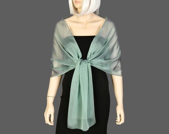 Sage Green Shawl Wrap Bolero Summer Spring Winter Wedding, Extra Long Option Available