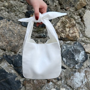 Pochette de mariée pour mariage, sac à main de mariage, sac de soirée, sac noeud japonais, sac furoshiki, couleur ivoire