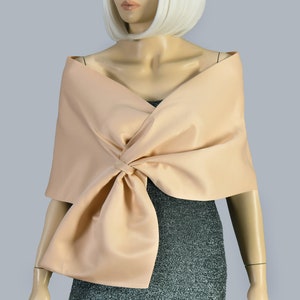 Dress Topper, Wedding Shawl, Stole Shawl Wrap Shrug, Shoulder Cover Up, Wedding Top, Champagne