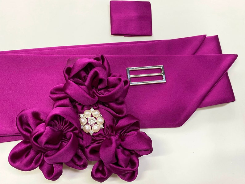 Flowred Ribbon Flowered Ribbon Sash Belt - Wedding Dress Sashes Belts - Flower Rustic ...