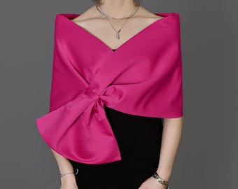 Coprispalle da sera per matrimonio, stola da sera, passante formale, copriabito, coprispalle a mani libere, colore fucsia