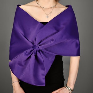 Wedding Evening Shawl Wrap, Evening Wrap Stole, Formal Pull Through, Dress Cover Up, Hands Free Shoulder Wrap, Redish Purple Color