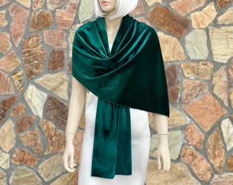 Scialle di velluto verde smeraldo per occasioni, involucro da sera in velluto, scialle da sposa, involucro di scialle invernale caldo, verde smeraldo