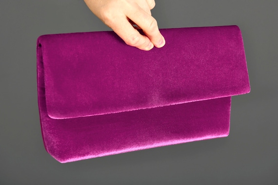 Evening Envelop Clutch Bag With Wristlet, Evening Bag, Occasion Clutch Bag, With Removable Handle, Fuchsia Hot Pink Color Option Available