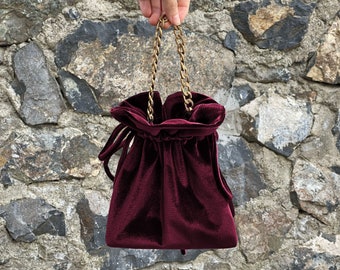 Monedero de bolso de nudo de Burdeos, bolso de baile y fiesta de graduación, bolsa de noche, ocasión especial, bolso elegante simple, vestido de noche, granate