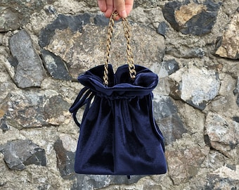 Navy Knot Bag Purse, Dance & Prom purse, Evening Pouch, Special Occasion, Simple Elegant Bag, Evening Dress, Navy