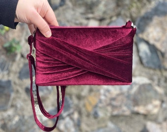 Wıne Velvet Small Evening Purse Shoulder Bag With Handle - COLOR OPTION