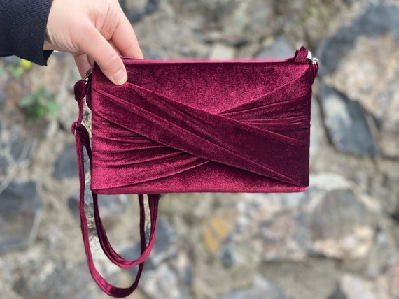 W ne Velvet Small Evening Purse Shoulder Bag With Handle COLOR OPTION Etsy Ireland