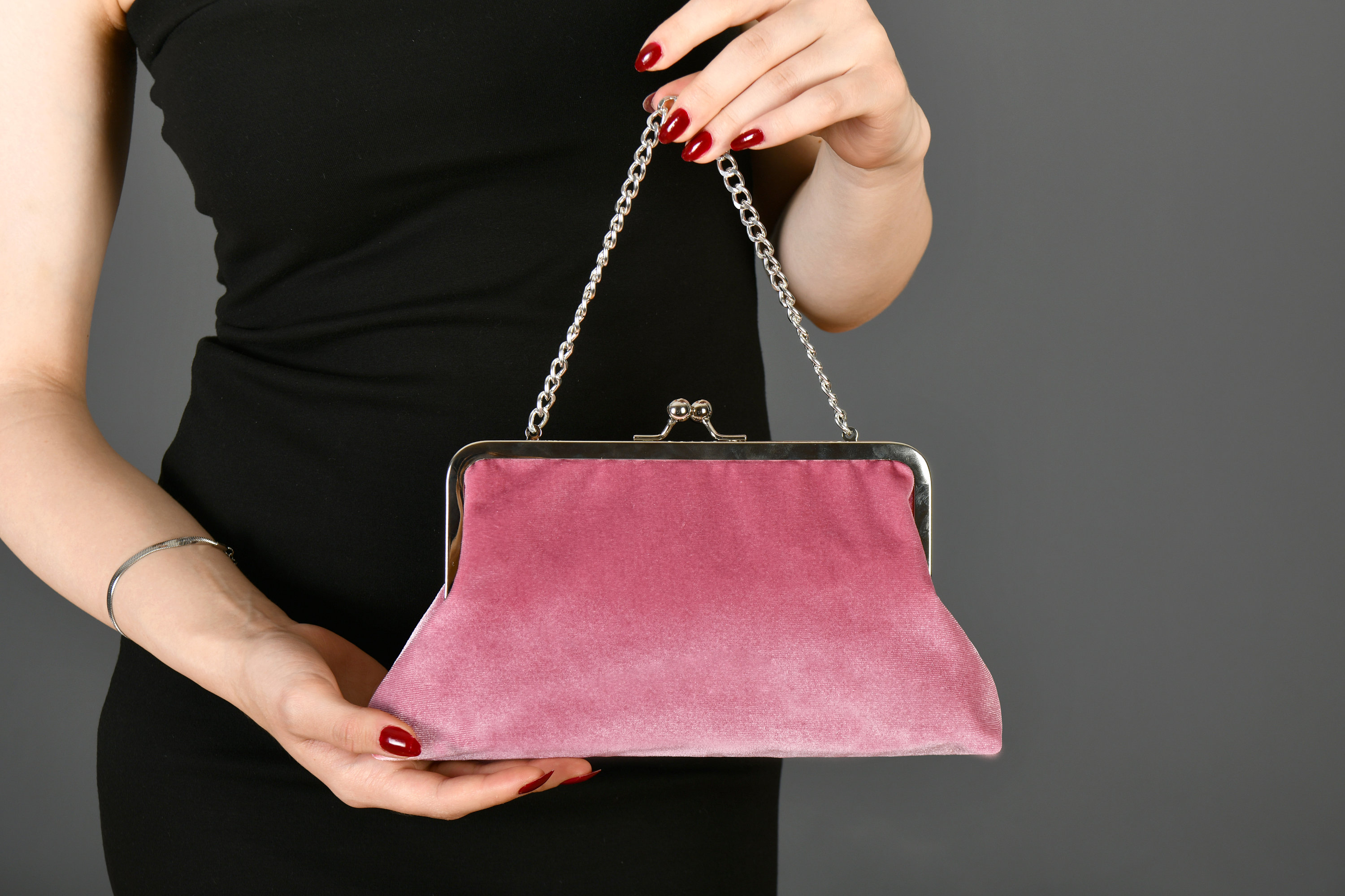 Dusty rose clutch