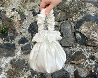 Bridesmaid Clutch bag, Bridal Purse Bag,Satin Simple Small Elegant Bag, Evening Bag, Ivory Color