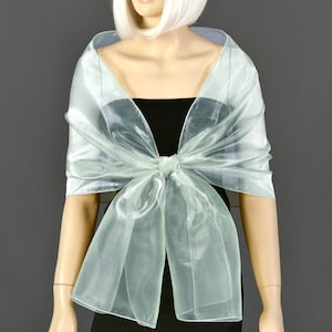 Light Pale Mint, Green Organza Shawl Wrap Bolero Summer Spring Wedding, Color Option Available