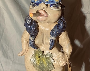 garden gnome, handmade pottery, ceramic sculpture, garden decor, pottery gnome, ceramic garden gnome, statue,  quirky gift, handmade gift