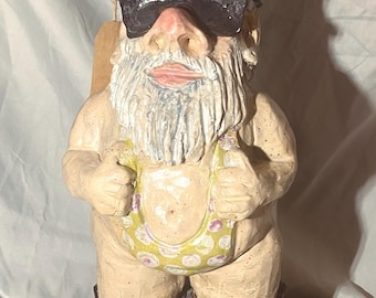 garden gnome, handmade pottery, ceramic sculpture, garden decor, pottery gnome, ceramic garden gnome, statue,  quirky gift, handmade gift