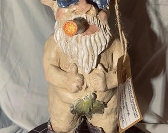 garden gnome, handmade pottery, ceramic sculpture, garden decor, pottery gnome, ceramic garden gnome, statue,  quirky gift, handmade gift