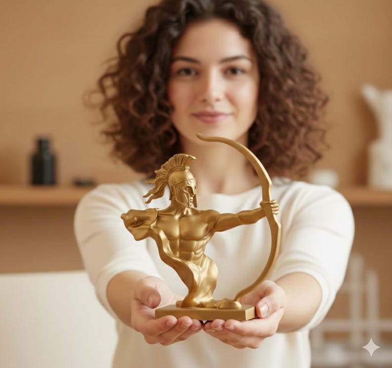 Statue Archer Rome Minimalist Greek Archer Statue, Spartan Warrior Sculpture, Roman ...