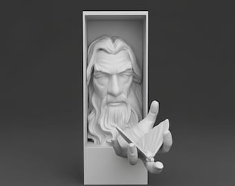 Gandalf Book Nook, 3D Printed Middle Earth Library Decor