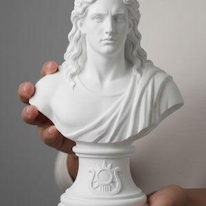 Statua busto di Apollo, scultura regalo, antico dio greco, arredamento minimalista per la casa, Dark Academia