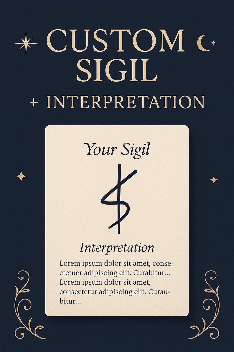 Text Sigil Custom Sigil & Meaning – Personalized Spiritual Symbol, Intention Focus ...