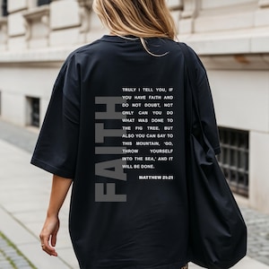 Faith Moves Mountains Christian Shirt For Men, Jesus Inspirational Scripture Top, Church Bible Verse Gift, Comfort Colors® Streetwear Tee