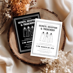 Mafia or Traitors Party Invitation | Editable Canva Templates | Murder Mystery Party | Secret Roles & Game Cards | Digital Download